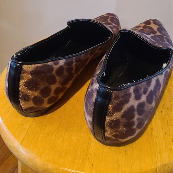 Nine West faux leopard fur loafer flat 8M animal print - Picture 5 of 7